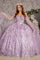 Quinceanera Dresses Long Sheer Sleeve Drapes Quinceanera Ball Gown Lilac