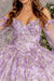 Quinceanera Dresses Long Sheer Sleeve Drapes Quinceanera Ball Gown Lilac