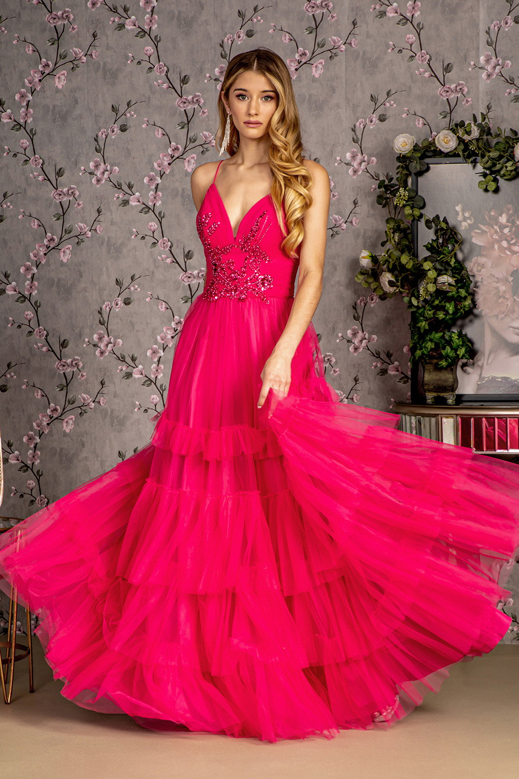 Long Sequin Beaded Formal Prom Dress