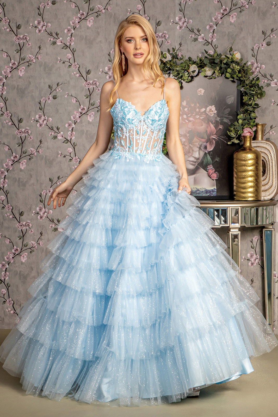 Baby Blue Prom Long Formal A Line Dress for $297.0 – The Dress Outlet