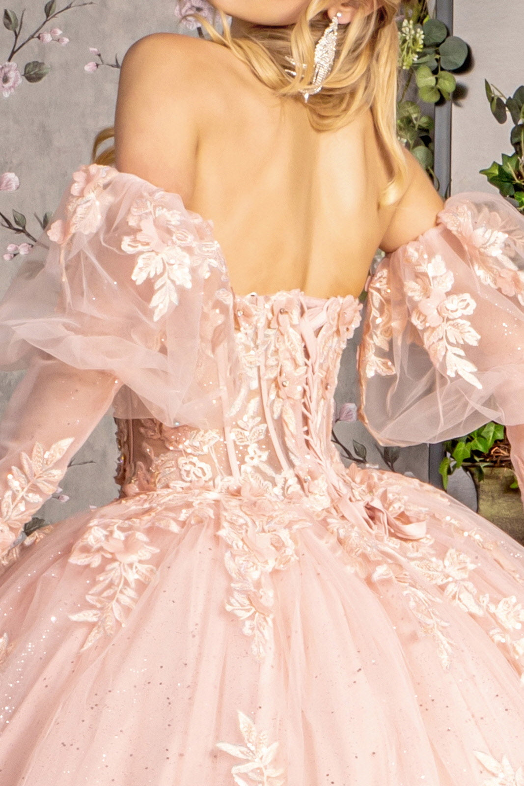 Long Quinceanera Dress Glitter Ball Gown