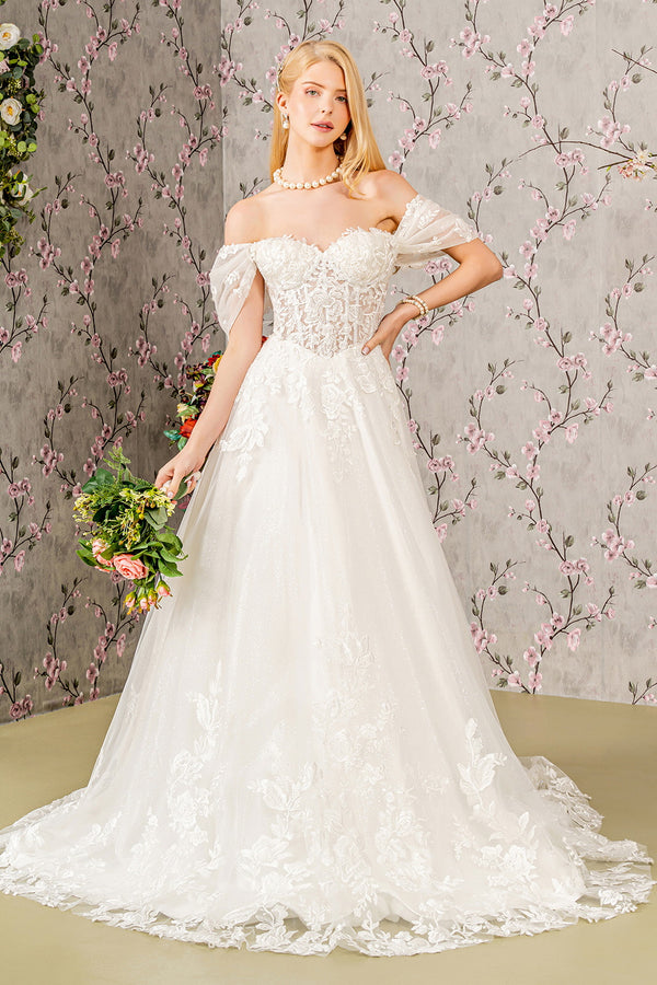 Long Bridal Gown Floral Wedding Dress