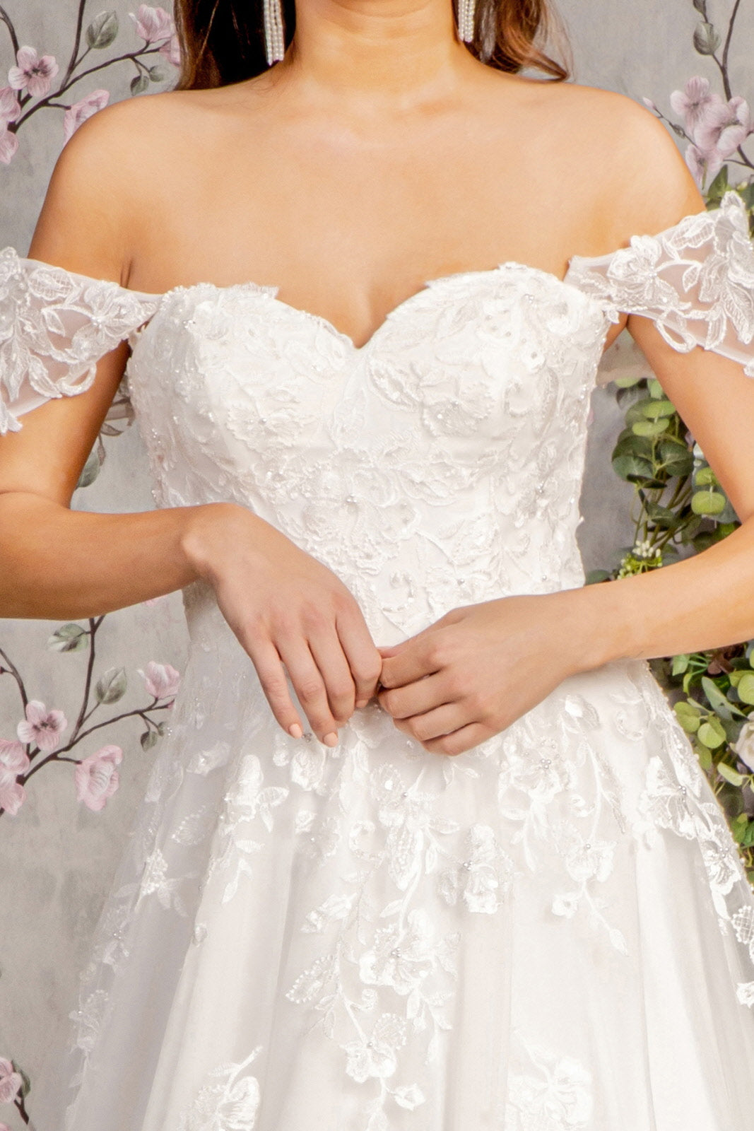 Simple A line Long Wedding Gown