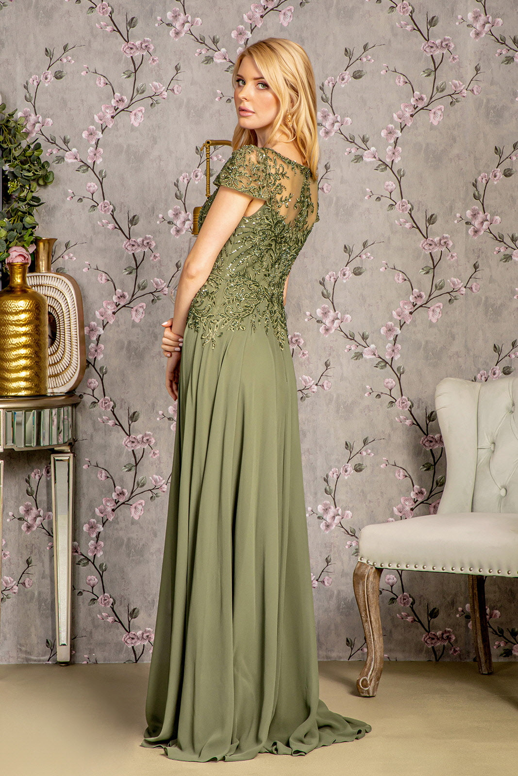 Olive Long Formal Mother of the Bride Dress