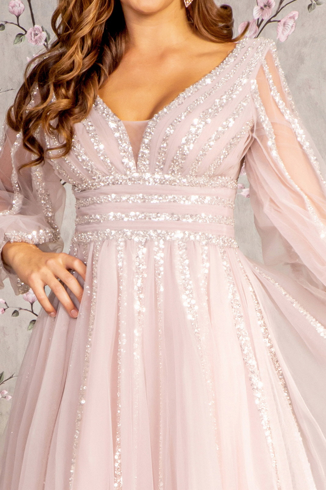 Beaded Sequin Mother of the Bride Long Dress