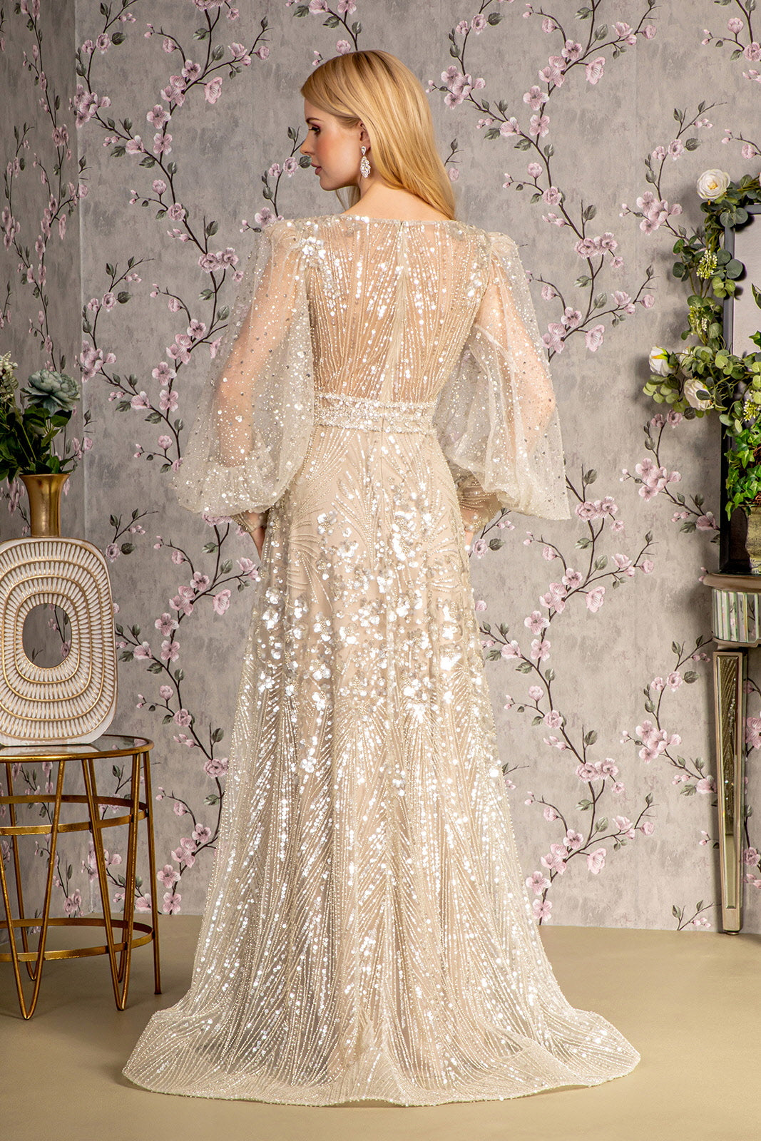 Long Mother of the Bride Glitter Dress