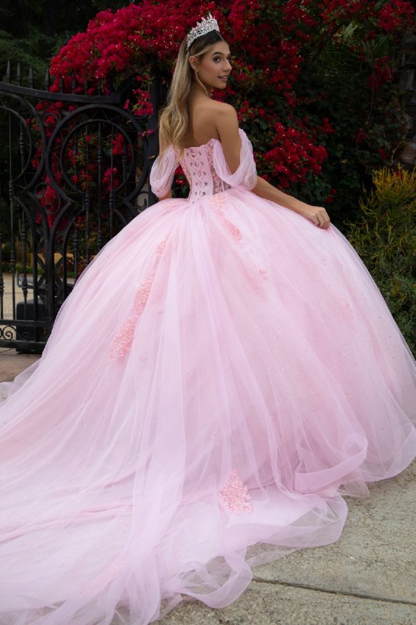 Long Glitter Beaded Quinceanera Dress