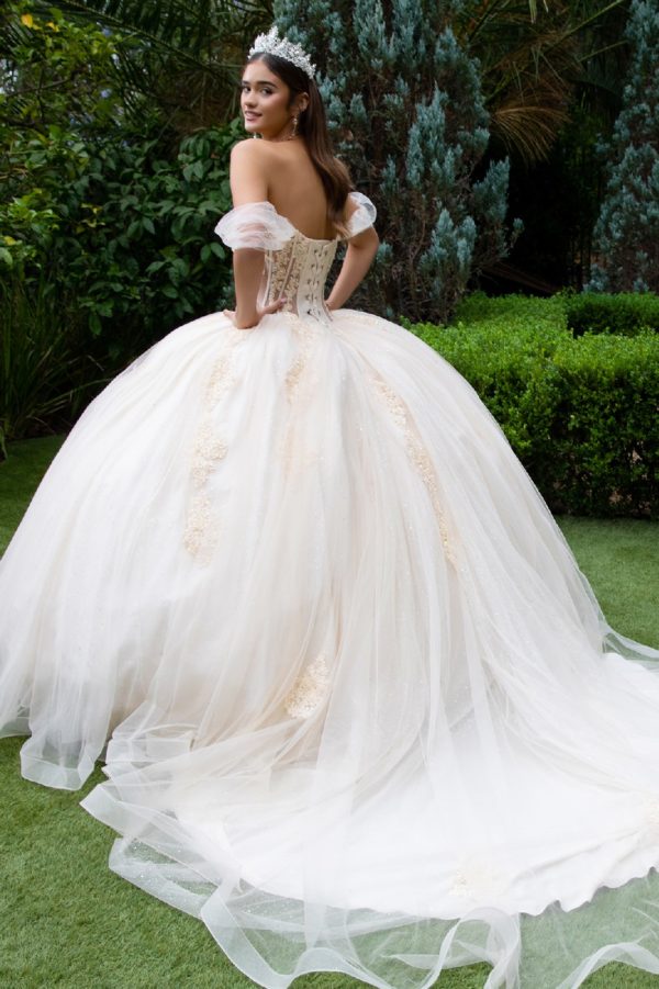 Long Glitter Beaded Quinceanera Dress