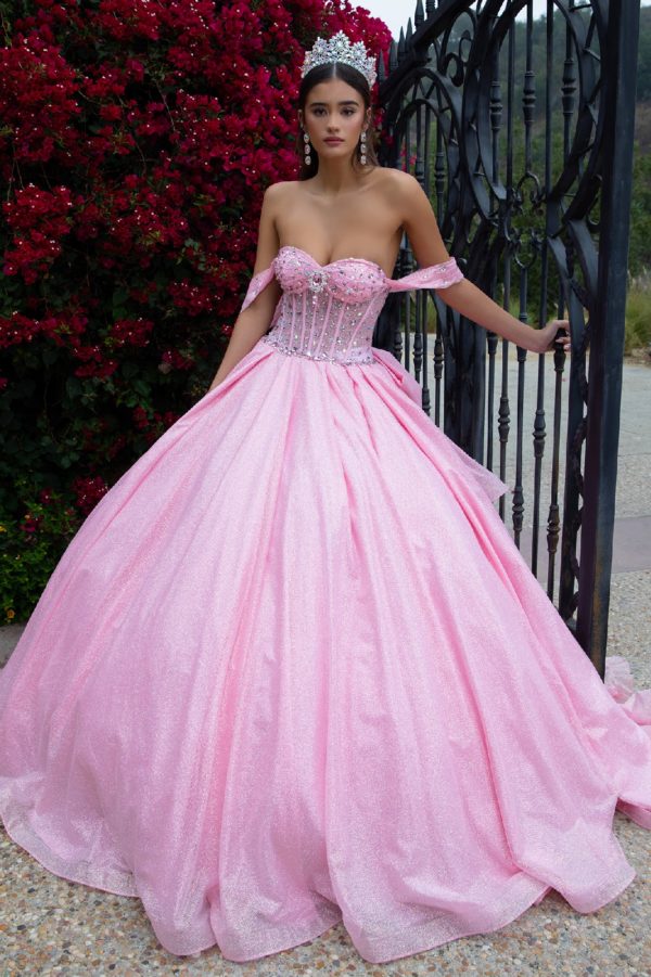 Long Ball Gown Overskirt Quinceanera Dress