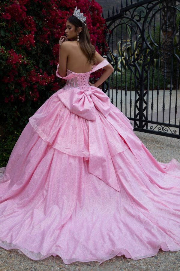 Quinceniera Dresses Long Ball Gown Overskirt Quinceanera Dress Pink