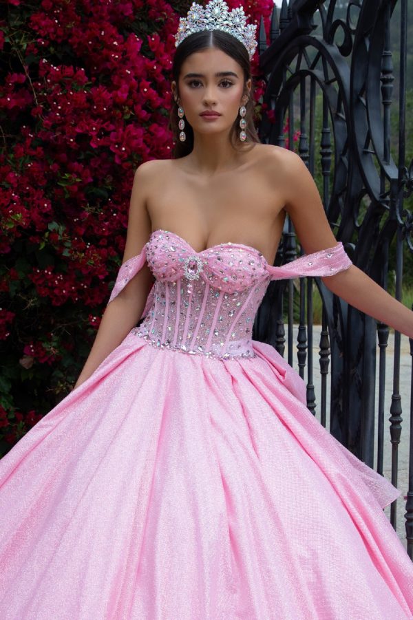 Quinceniera Dresses Long Ball Gown Overskirt Quinceanera Dress Pink