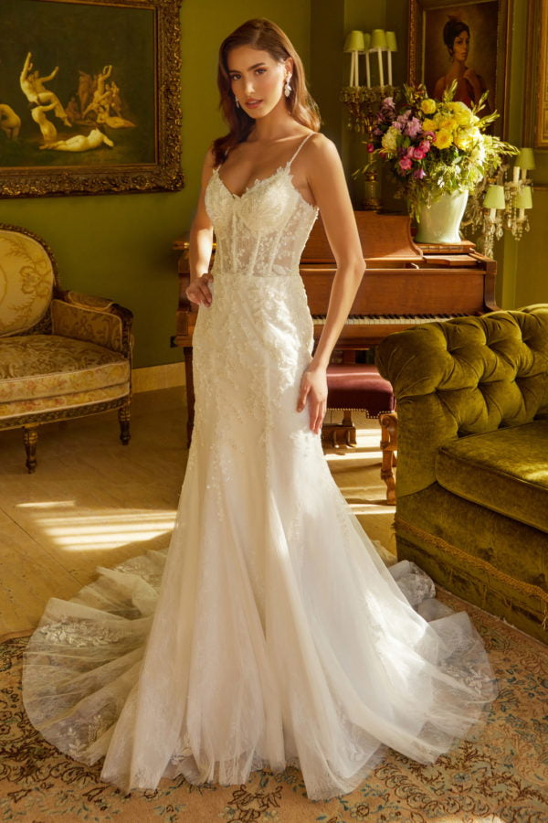 Wedding Dresses Long Bridal Gown Sequin Corset Wedding Dress Off White