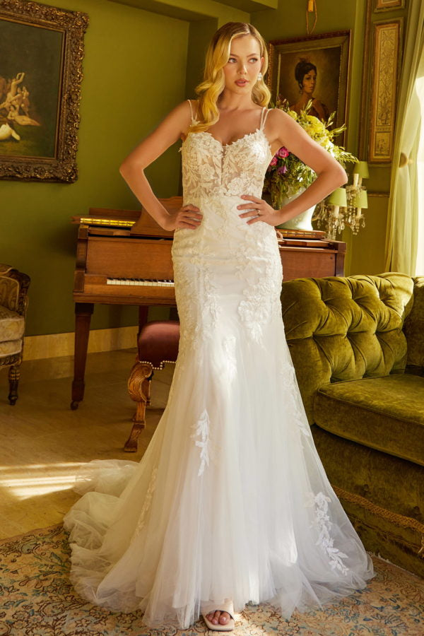 Beaded Long Glitter Sequin Wedding Dress