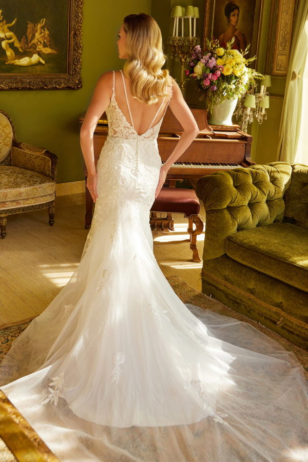 Beaded Long Glitter Sequin Wedding Dress