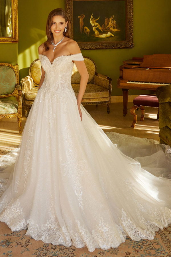 A Line Long Bridal Gown Wedding Dress