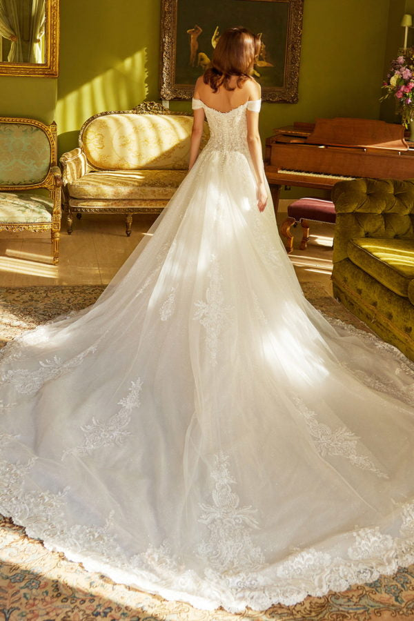 A Line Long Bridal Gown Wedding Dress