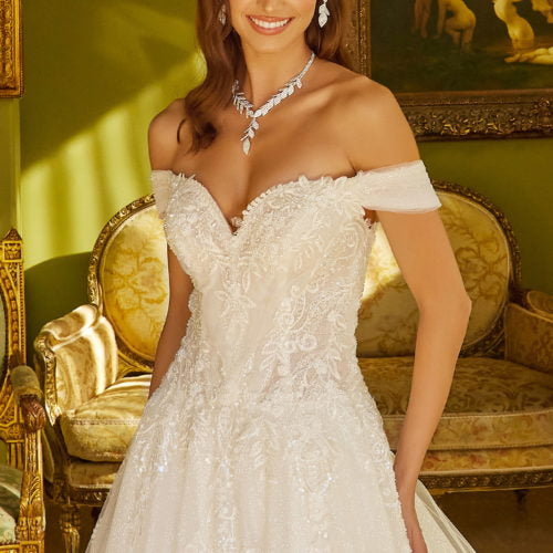 A Line Long Bridal Gown Wedding Dress