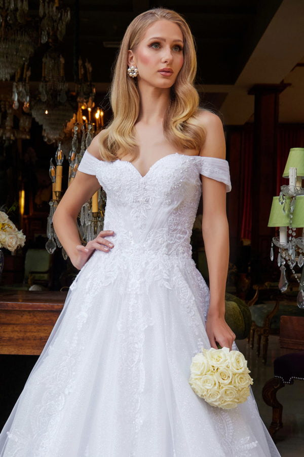 A Line Long Bridal Gown Wedding Dress