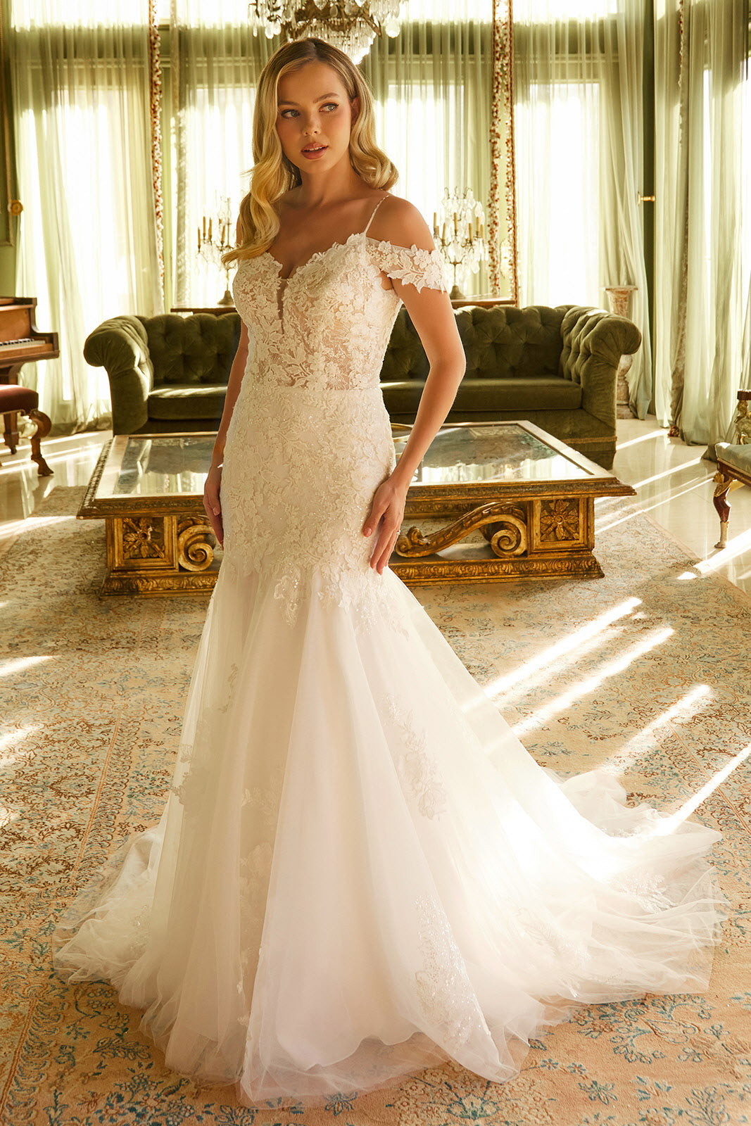 Long Mermaid Sequin Wedding Dress