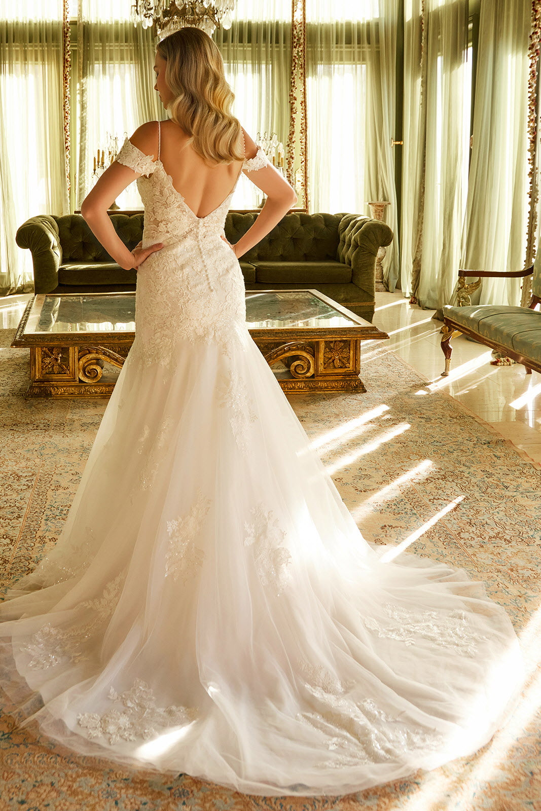 Long Mermaid Sequin Wedding Dress