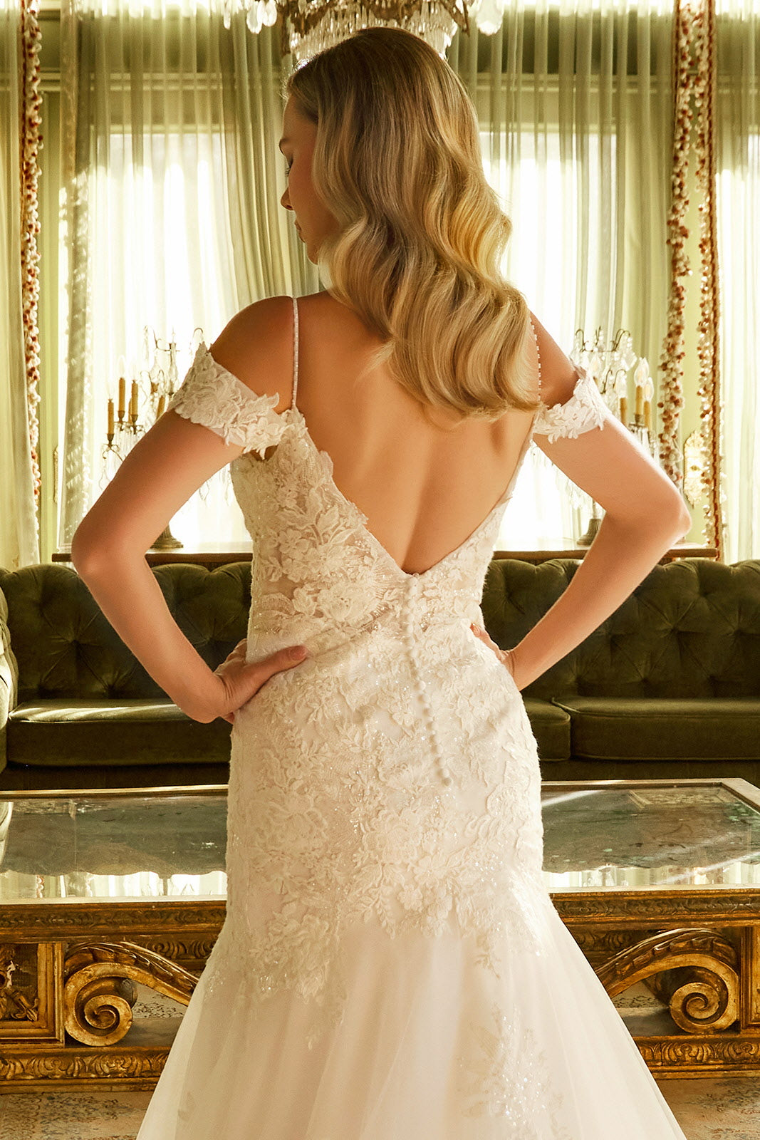 Wedding Dresses Long Mermaid Sequin Wedding Dress Off White