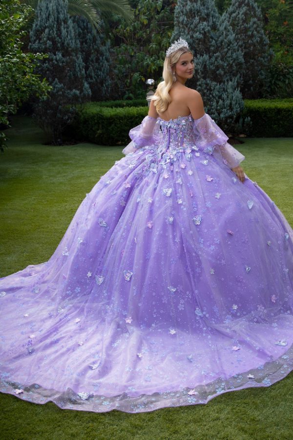 Quinceniera Dresses Long Ball Gown Glitter Apllique Quinceanera Dress Lilac