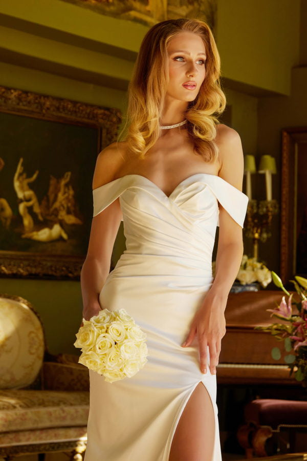 Simple Long Fitted Wedding Dress The Dress Outlet Simple Long Fitted Wedding Dress The Dress Outlet