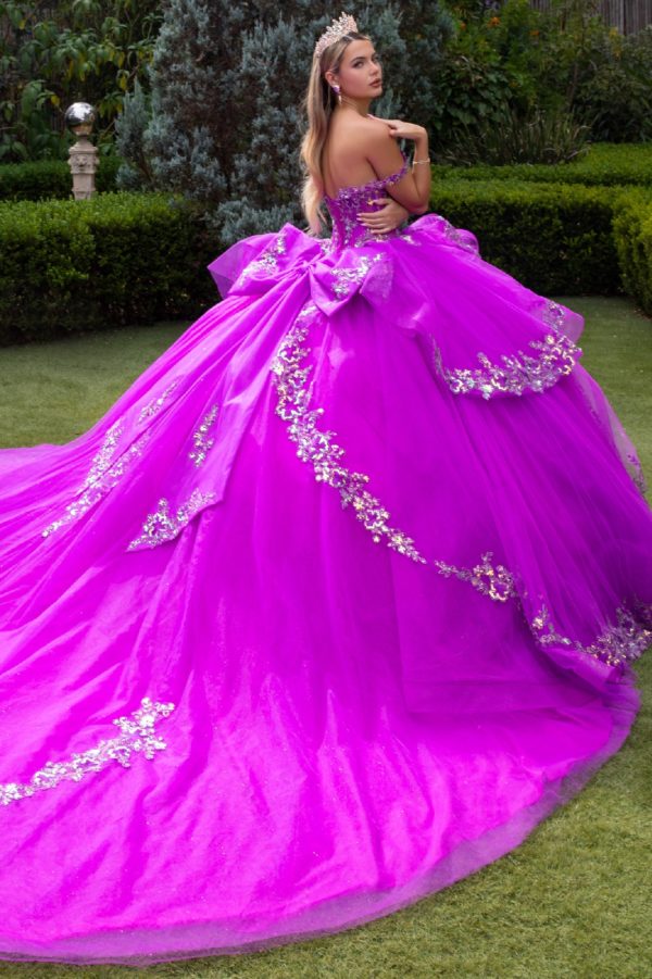 Quinceniera Dresses Long Ruffle Ball Gown Quinceanera Dress Purple