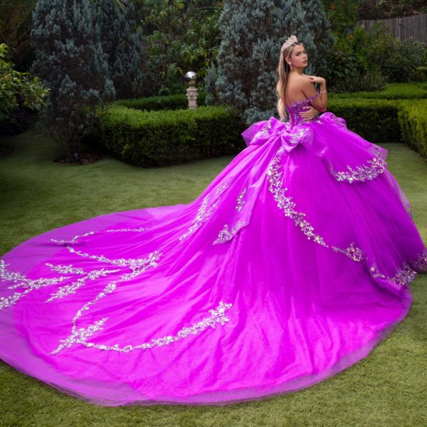 Quinceniera Dresses Long Ruffle Ball Gown Quinceanera Dress Purple