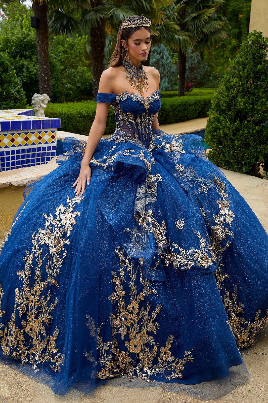 Long Quinceanera Dress Floral Applique Ball Gown The Dress Outlet Long Quinceanera Dress Floral Applique Ball Gown The Dress Outlet