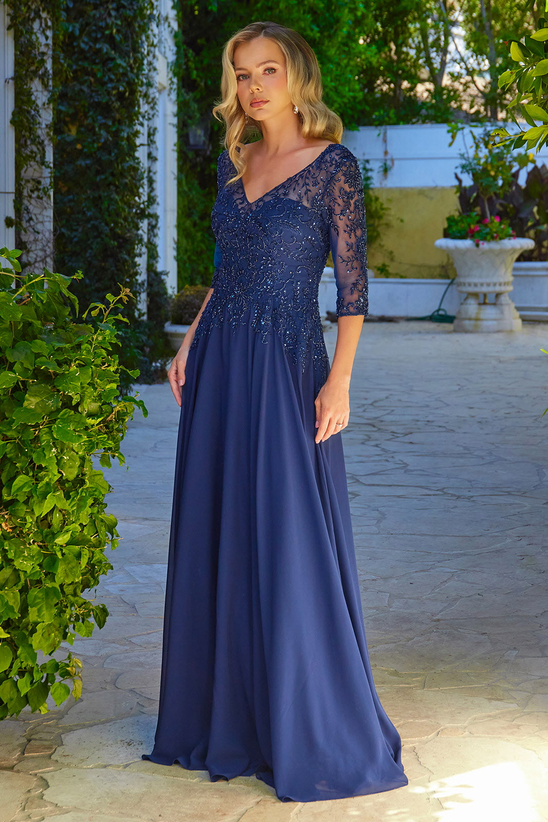 Formal Mother of the Bride Sequin Long Dress