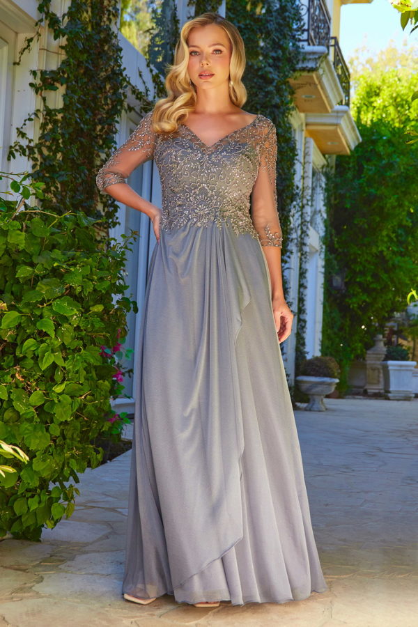 Mother of the Bride Long Sequin A Line Formal Dress - Charcoal / 4XL Mother of the Bride Long Sequin A Line Formal Dress - Charcoal / 4XL