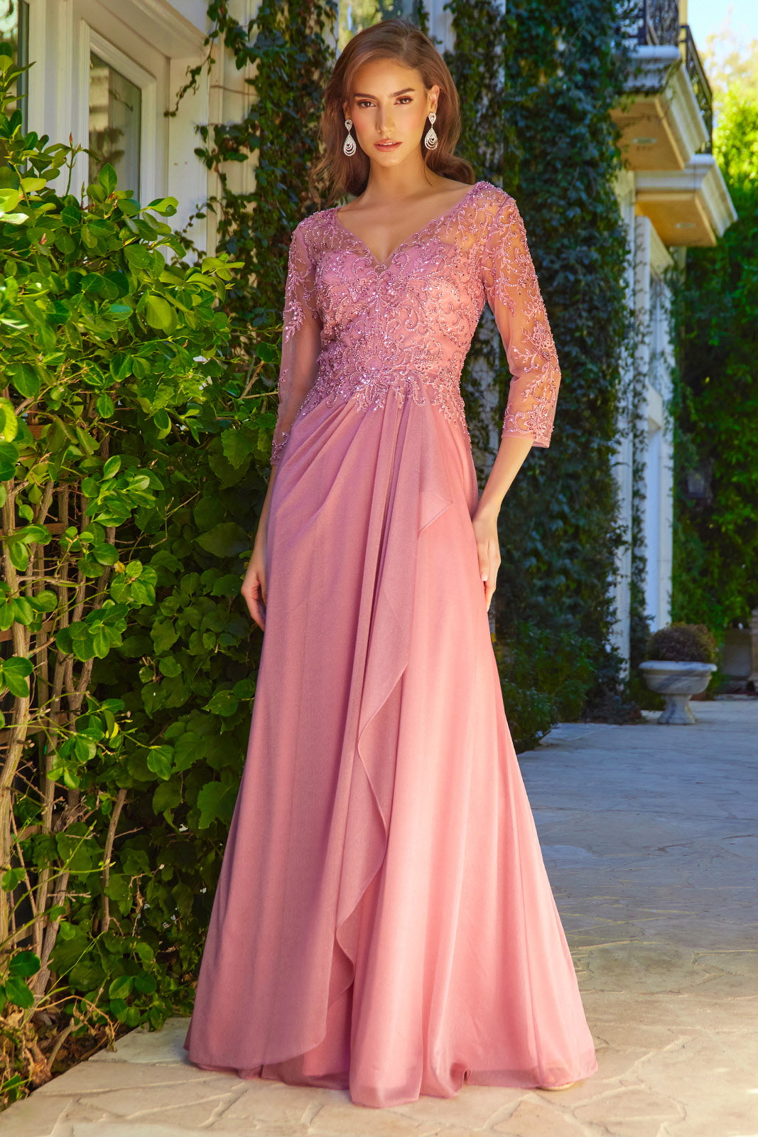 Mother of the Bride Long Sequin A Line Formal Dress