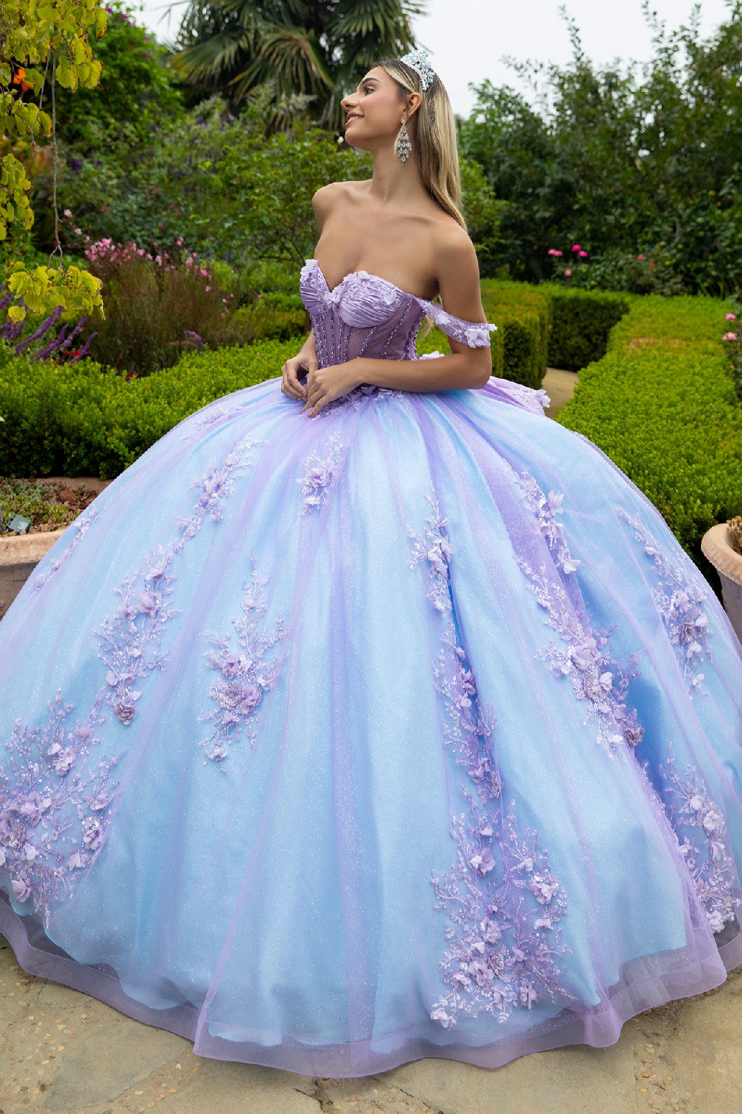 Sequin Long Ball Gown Glitter Quinceanera Dress