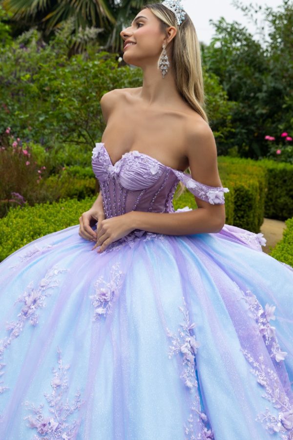 Sequin Long Ball Gown Glitter Quinceanera Dress