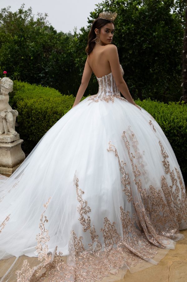 Sweet 16 Long Ball Gown Quinceanera Sequin Dress