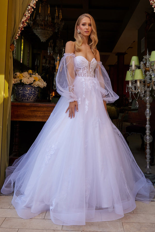 Long Glitter Sequin A Line Wedding Dress