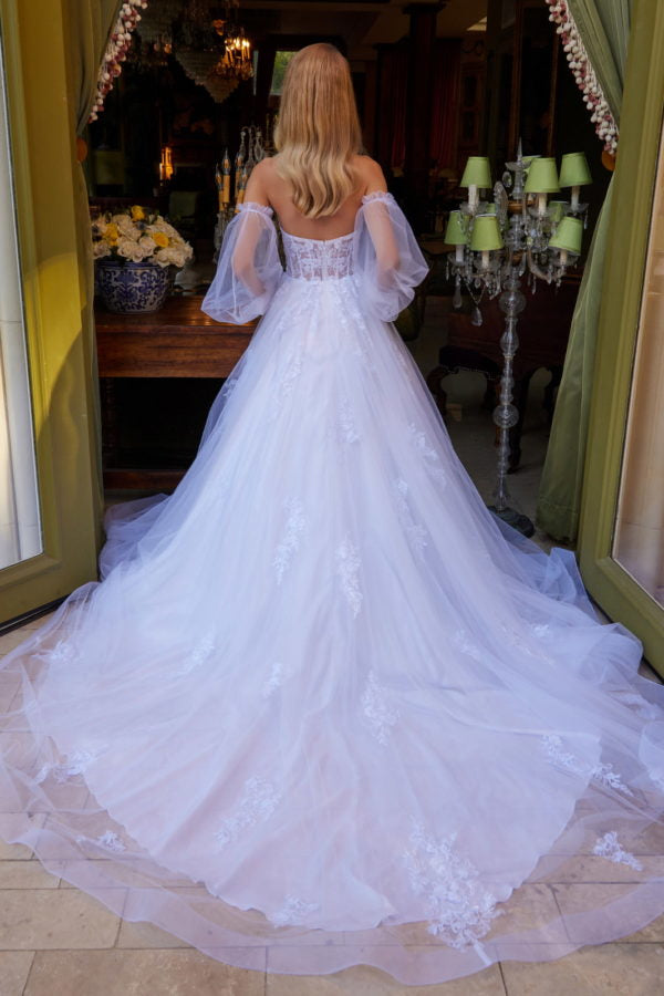 Long Glitter Sequin A Line Wedding Dress