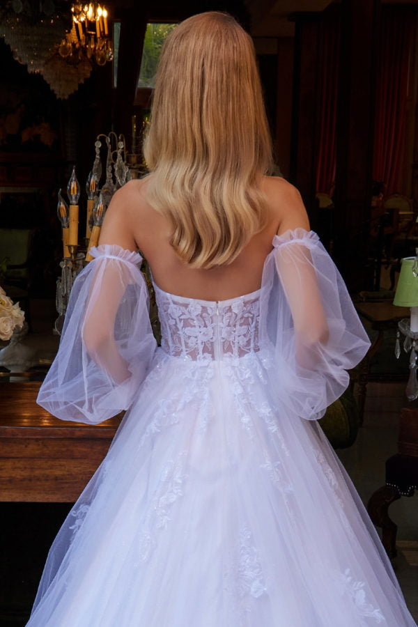 Wedding Dresses Long Glitter Sequin A Line Wedding Dress White