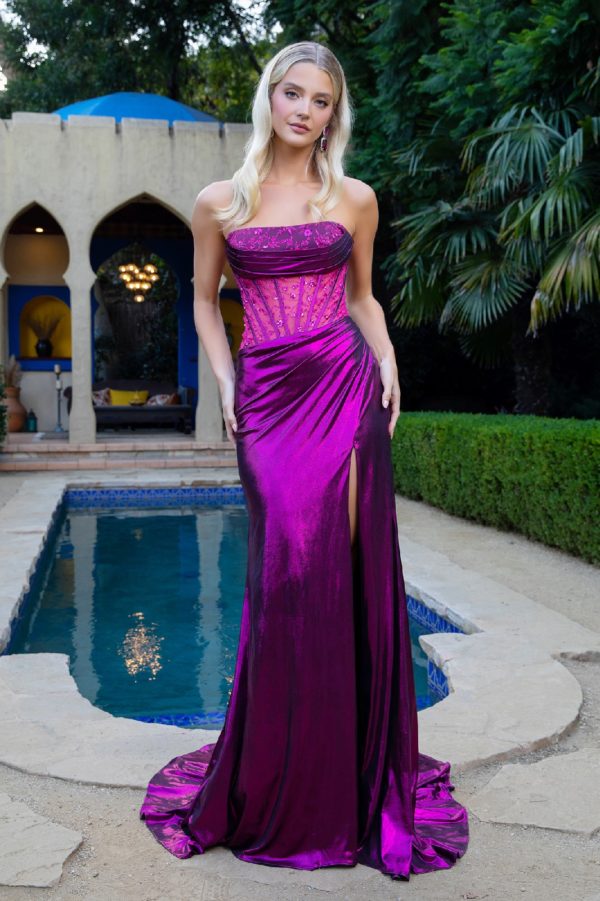 Prom Long Formal Glitter Sequin Dress - Magenta / XS Prom Long Formal Glitter Sequin Dress - Magenta / XS