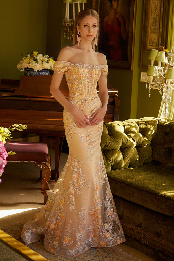 Long Formal Glitter Mermaid Prom Dress
