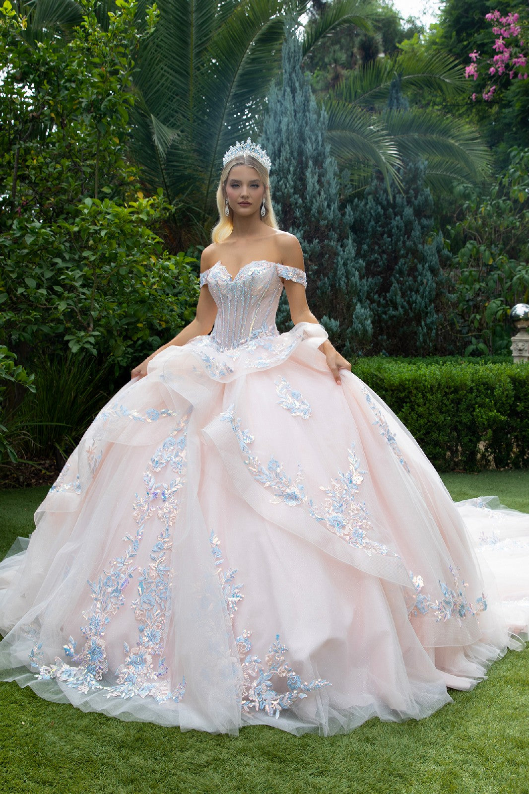 Quinceniera Dresses Glitter Sequin Ball Gown Sweet 16 Quinceanera Dress Blush
