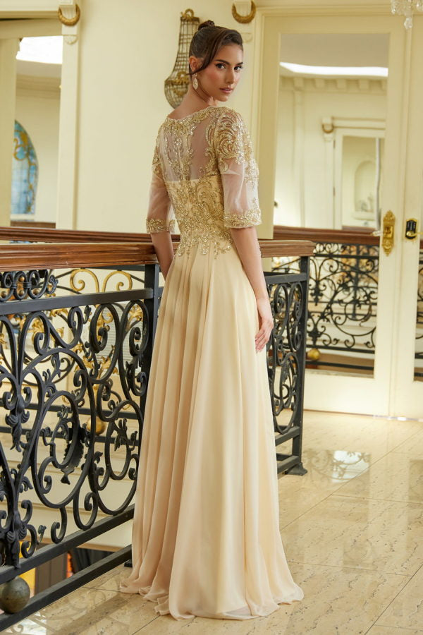 Long Formal A Line Modest Mother of the Bride Dress