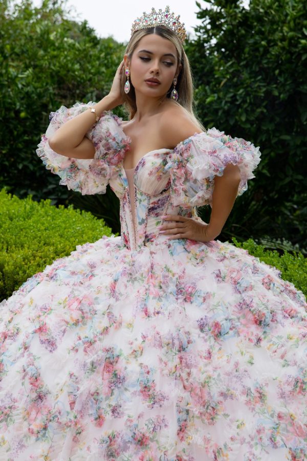 Quinceniera Dresses Long Quinceanera Dress Pleated Corset Sequin Ball Gown Light Pink