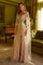 Prom Dresses Long Formal Cape Sleeve Prom Dress Champagne