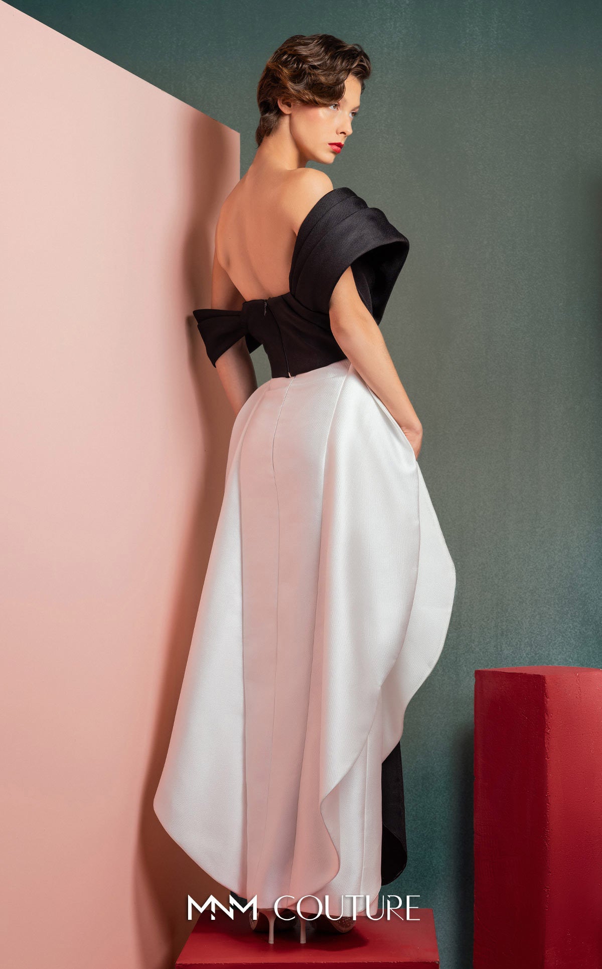 Formal Dresses Long Formal Prom Evening Dress MNM Couture GOF2508 Black/White