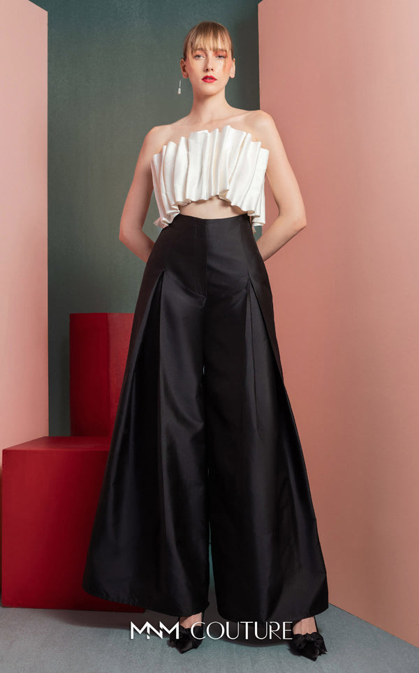 Strapless Full Length Satin Pant Suit by MNM Couture GOF2516