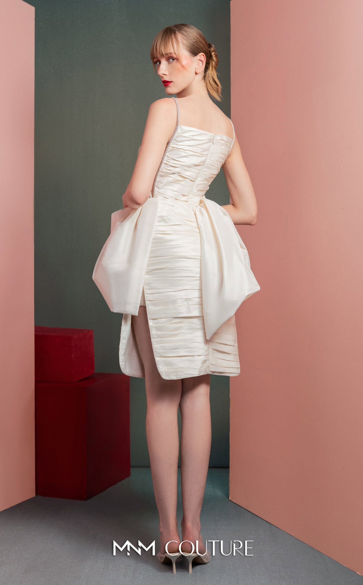 Cocktail Dresses Short Cocktail Evening Mini Dress MNM Couture GOF2535 Off White
