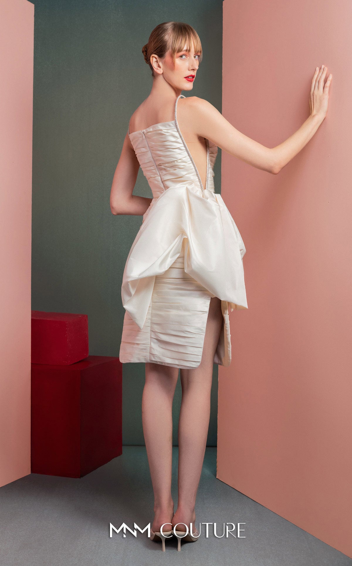 Cocktail Dresses Short Cocktail Evening Mini Dress MNM Couture GOF2535 Off White