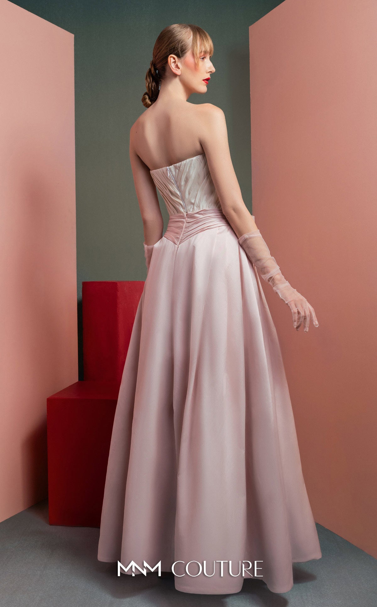 Formal Dresses Long Formal Prom Corset A line Evening Dress MNM Couture GOF2540 Pink/Off White